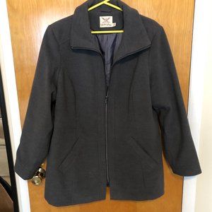 Faded Glory Women's Plus Sz 2X (18W-20W) Gray Faux Wool Peacoat